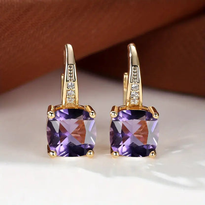 Boucles d'oreilles créoles en pierre mystique | Or