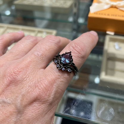 Bague Couches d'Améthyste | Or Blanc
