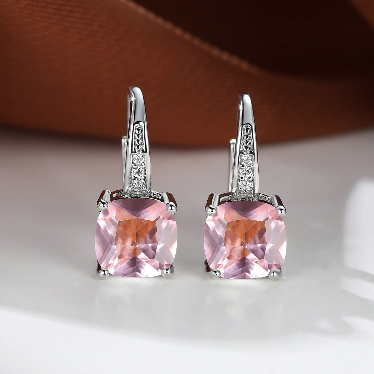 Boucles d'oreilles créoles en pierre mystique | Or
