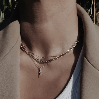 Collier en Chaîne à Maillons Plat | Or Blanc