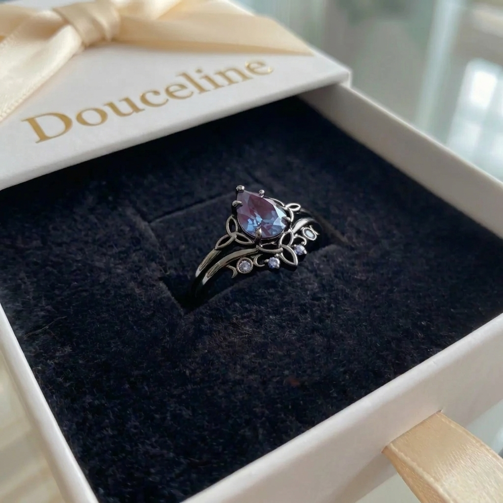 Bague Couches Amethyste Or Blanc - Douceline